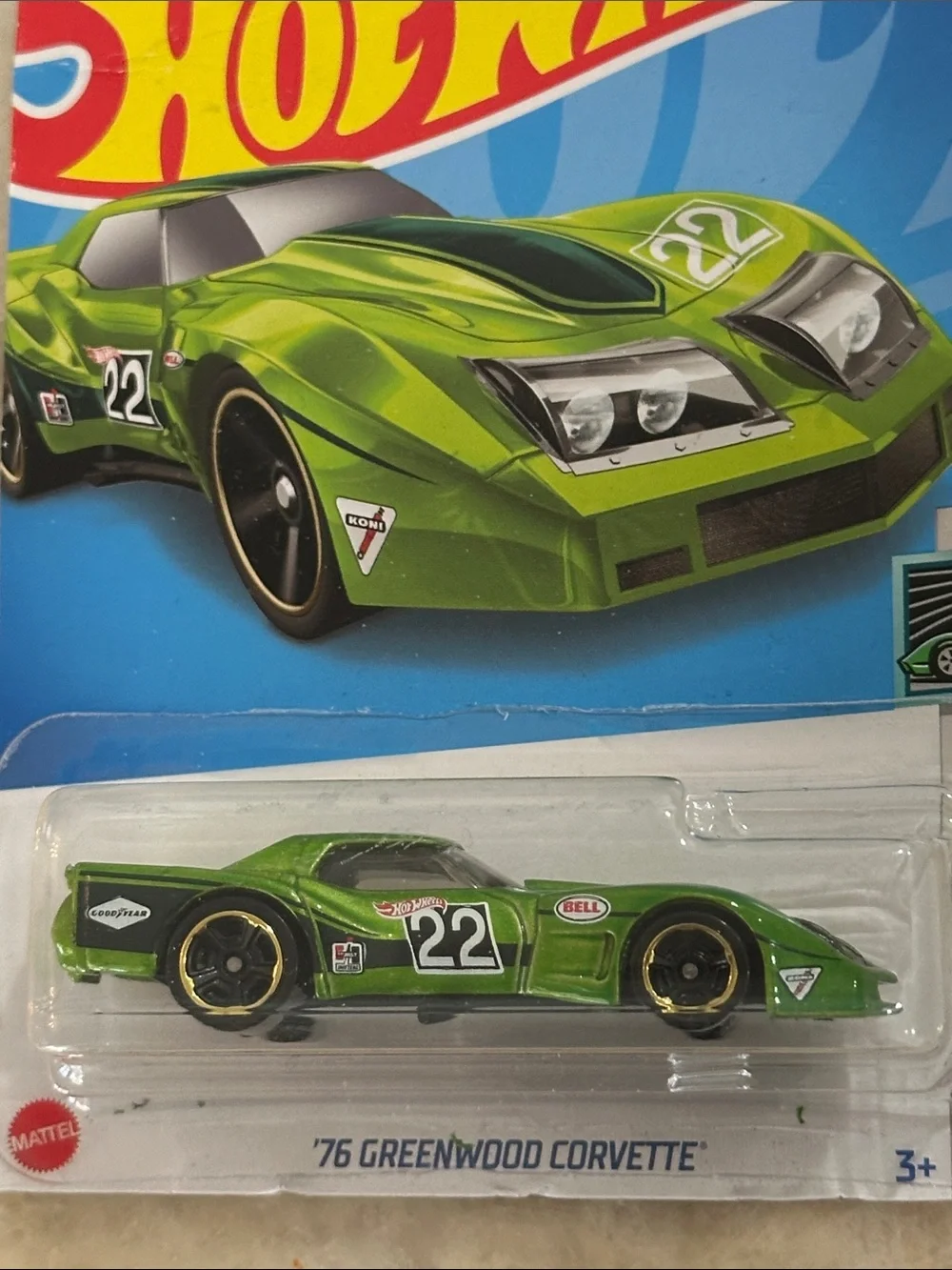 Hot Wheels '76 Greenwood Corvette Kids Toy Car - Green